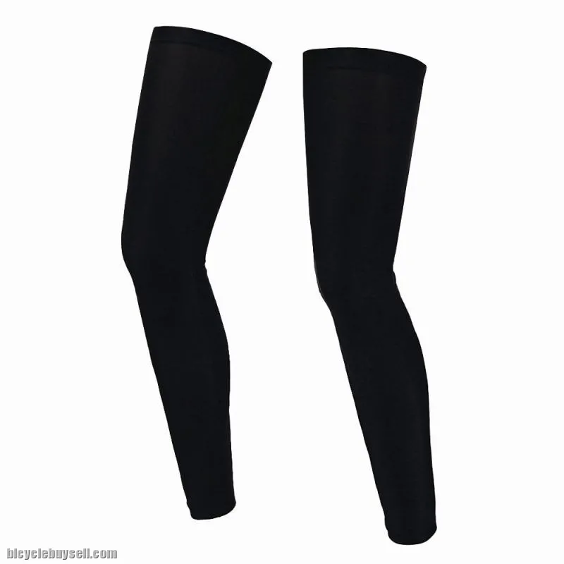 2pcs Unisex Cycling Leg Warmers lycra UV protection sunlight non-slip (plain black)