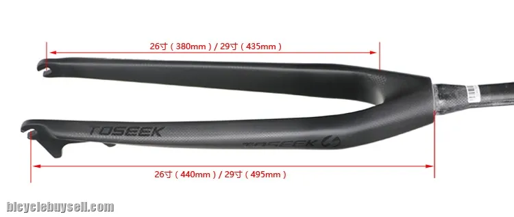 Toseek carbon fiber bike fork Tapered Rigid Bicycle Fork mtb bike disc brake 26/27.5/ 29 QR