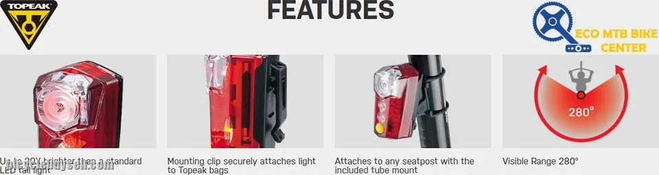 TOPEAK REDLITE MEGA - Lamp / Light