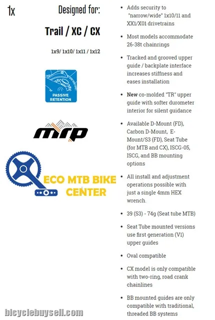 MRP 1x V3 BB Mount 28-38T Chain Guides