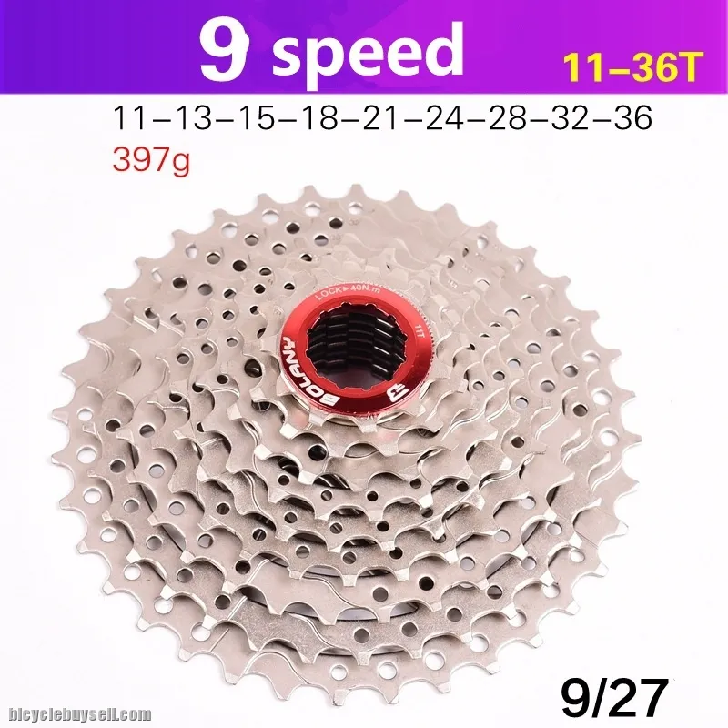 BOLANY CASSETTE 9 SPEED 11-36T SILVER  | SRAM SHIMANO SUNRACE SUNSHINE