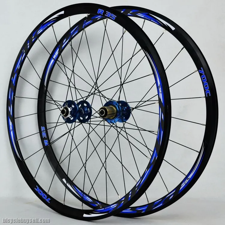 Pasak R35 700C disc brake lightweight wheelset roadbike clincher road rims [RED]