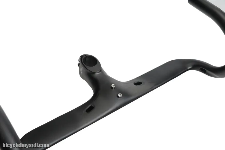 Toseek Carbon Fiber Road Bike Integrated Handlebar Racing Aero Drop Bar Stem Superlight (glossy)