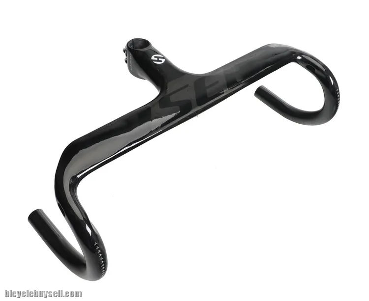 Toseek Carbon Fiber Road Bike Integrated Handlebar Racing Aero Drop Bar Stem Superlight (glossy)
