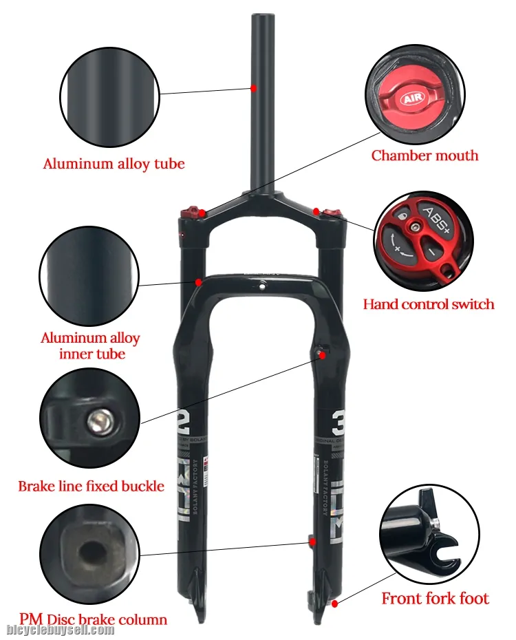 BOLANY FATBIKE AIR FORK 4.0" SNOW BIKE SUSPENSION 26" X 4.0