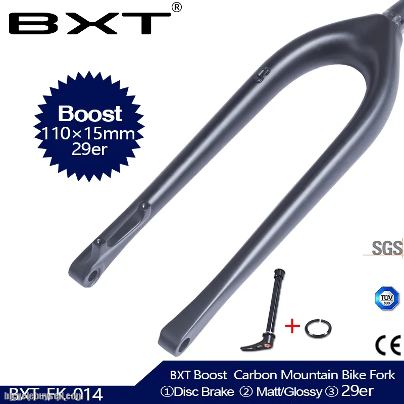 BXT 29er Full Carbon Boost Fork 110*15mm MTB Fork 1-1/8 to 1-1/2 Tapered carbon fiber mtb