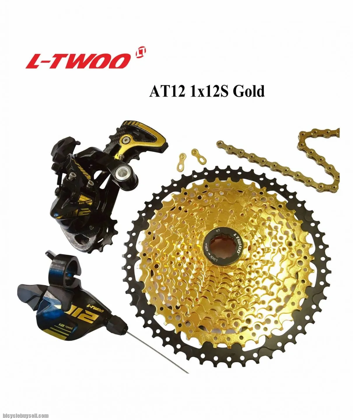LTWOO AT-12 12 Speed Crankset Shifter Lever Right Rear Derailleur Gold 11-52T GX NX XX1