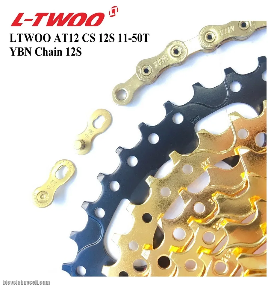 LTWOO AT-12 12 Speed Crankset Shifter Lever Right Rear Derailleur Gold 11-52T GX NX XX1