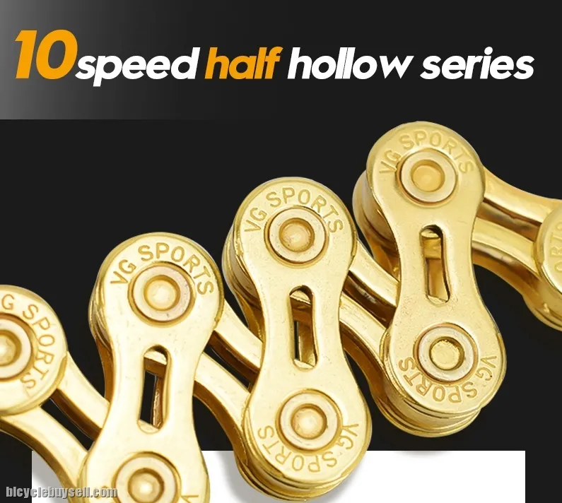 VG Sports 10 speeds 10s  Bicycle chain silver half hollow bike chain mountain road bike full hollow