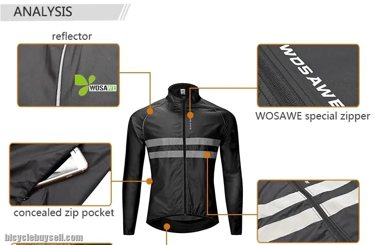 Cycling Jacket High Visibility Jersey Road MTB Bike Bicycle Windproof Quick Dry Rain Coat
