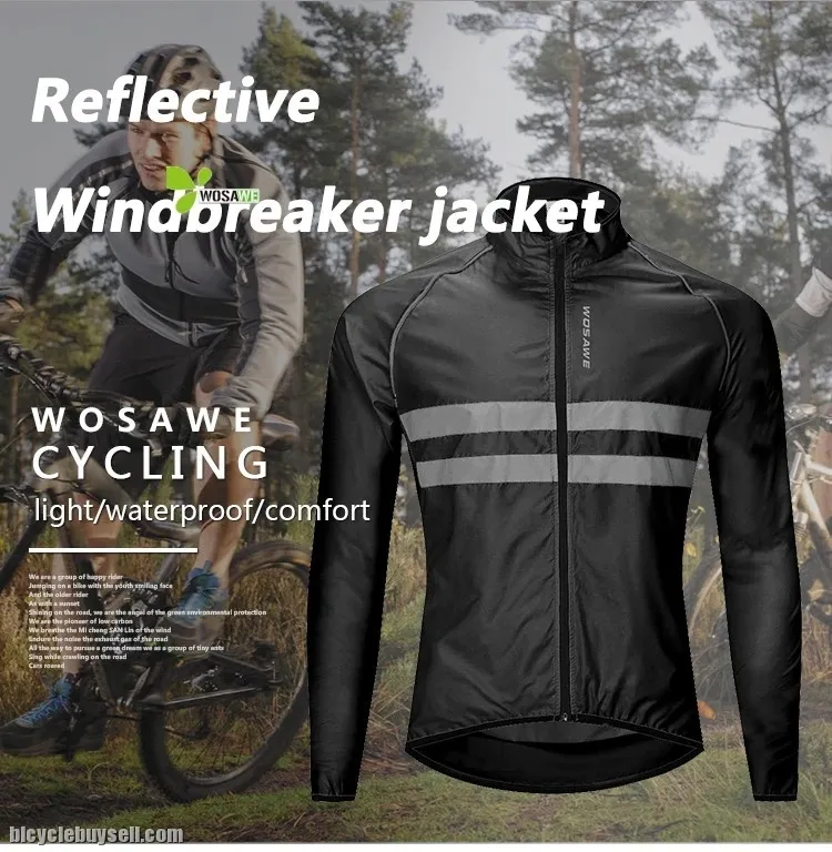 Cycling Jacket High Visibility Jersey Road MTB Bike Bicycle Windproof Quick Dry Rain Coat