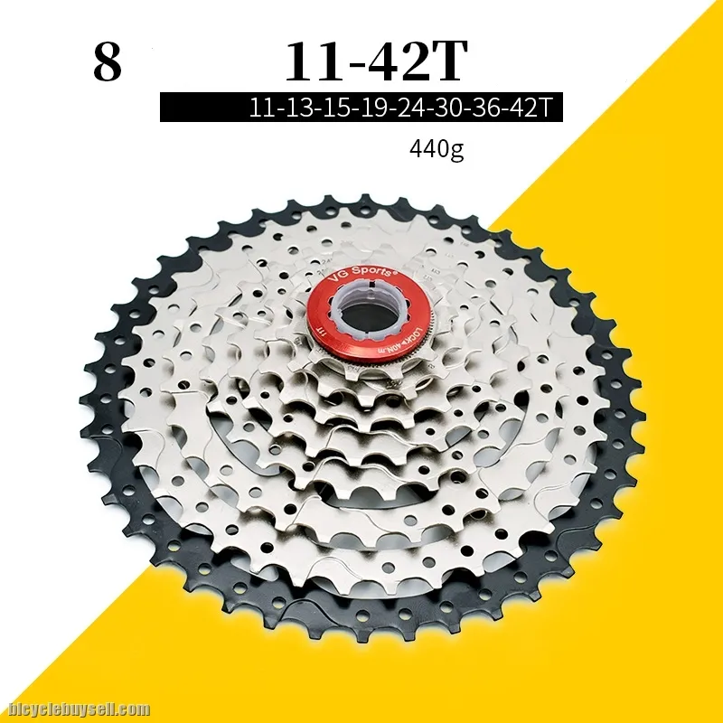 VG SPORTS 8 SPEED CASSETTE MOUNTAIN BIKE LARGE SPROCKET 8S  42T GOLD WIDE RATIO CASSETTE