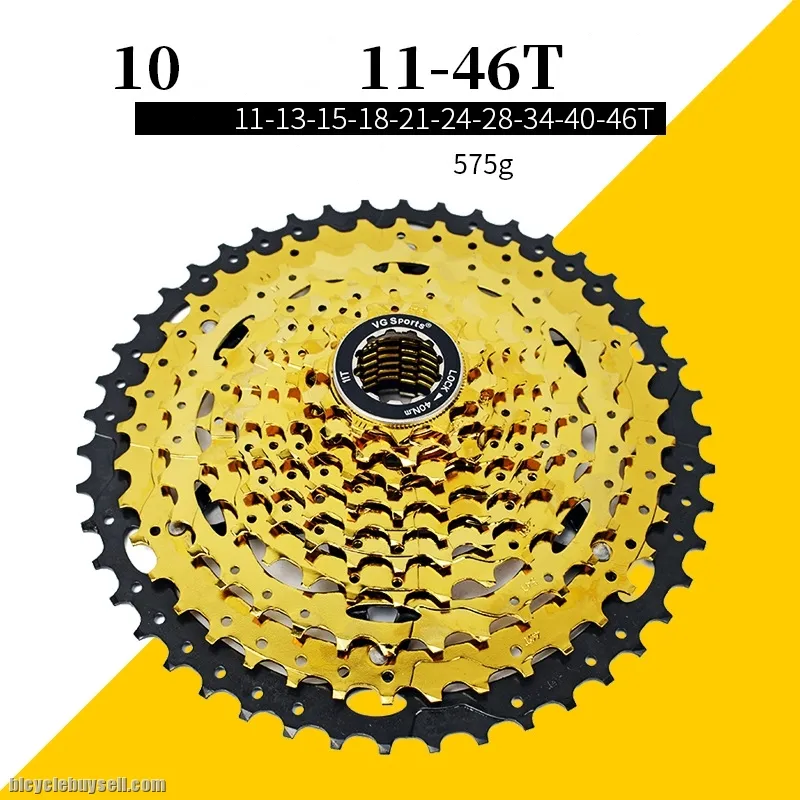 VG SPORTS 10 SPEED CASSETTE MOUNTAIN BIKE LARGE SPROCKET 10S 46T GOLD WIDE RATIO CASSETTE