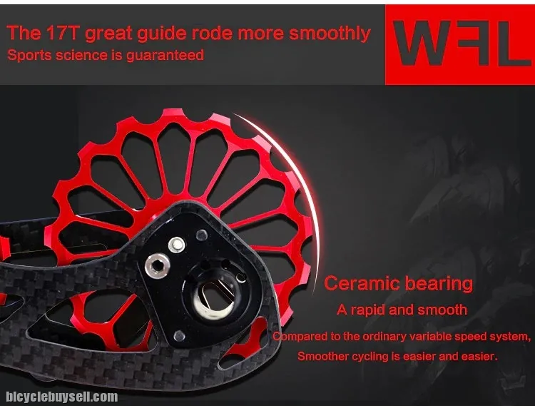WFL CARBON FIBER CERAMIC BEARING 17T REAR DERAILLEUR JOCKEY PULLEY SHIMANO ULTEGRA 105 R8000 8050