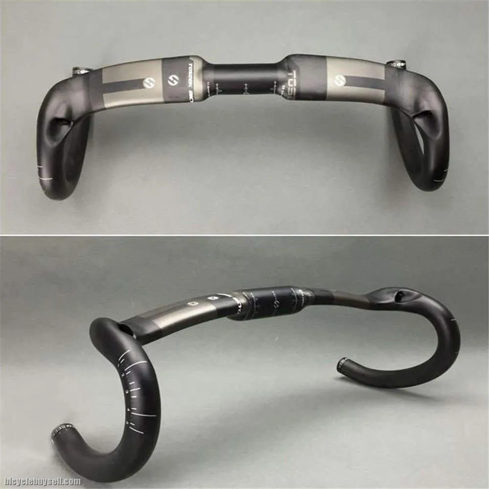 ORIGINAL TOSEEK CARBON AERO + ROUND T800 ROAD HANDLEBAR DROPBAR ROAD GLOSSY â€‹â€‹â€‹â€‹â€‹â€‹â€‹INTERNAL ROUTING
