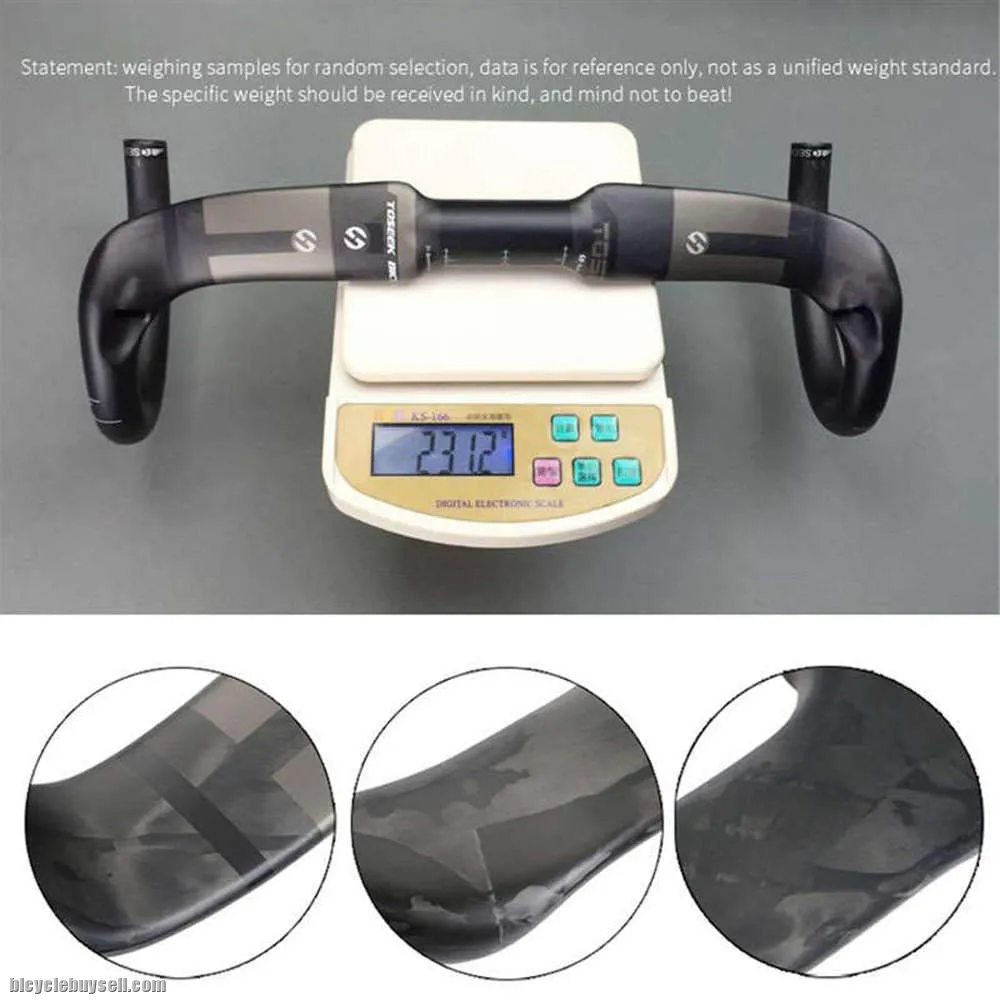 ORIGINAL TOSEEK CARBON AERO + ROUND T800 ROAD HANDLEBAR DROPBAR ROAD GLOSSY â€‹â€‹â€‹â€‹â€‹â€‹â€‹INTERNAL ROUTING