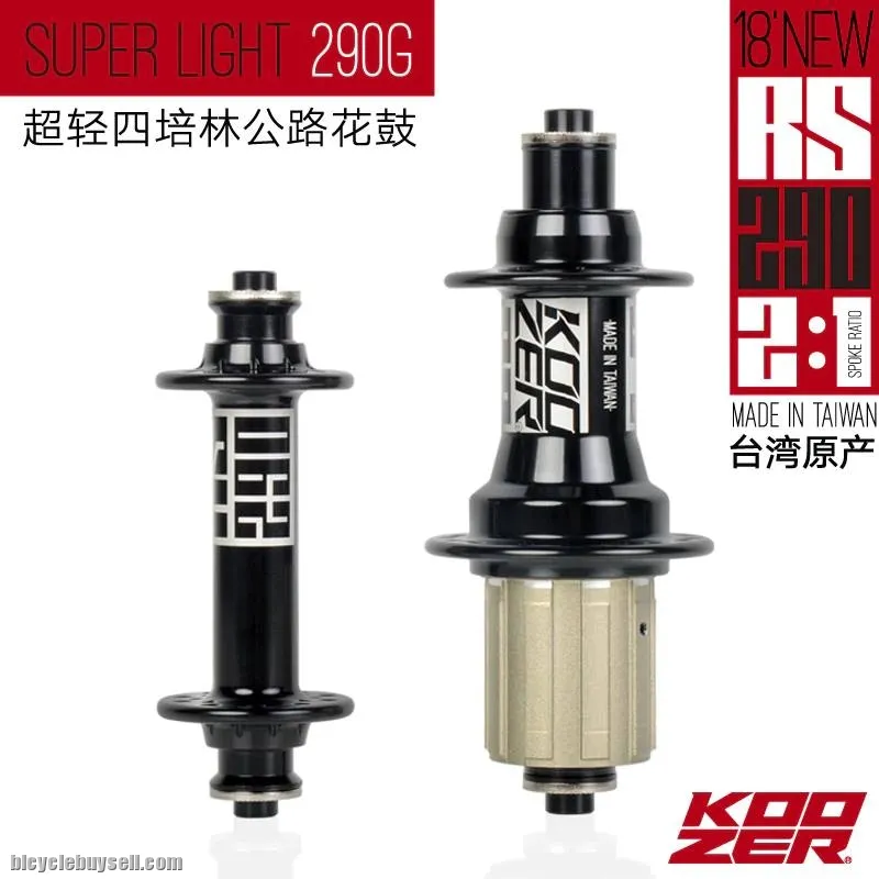 KOOZER RS290 Road Bike Bearing Hubs Front&amp;Rear 20&amp;24 Holes QR 9/10MM 100/130mm Lightweight 2:1 Spoke