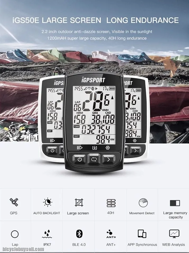 OriginaI iGPsport igs50e (black) gps speedometer ANT+ cycling computer HR Cadence Speed | 310 310t