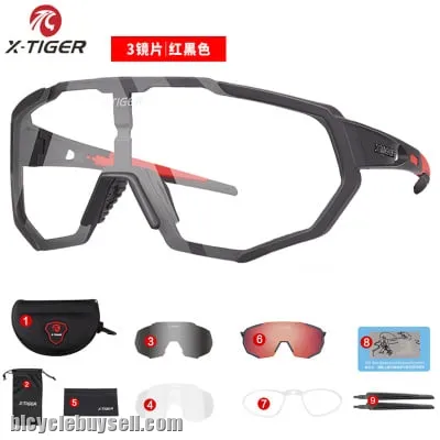 X TIGER Photochromic Polarized Cycling Glasses Outdoor Sports MTB Bicycle Bike Sunglasses Goggles Bi