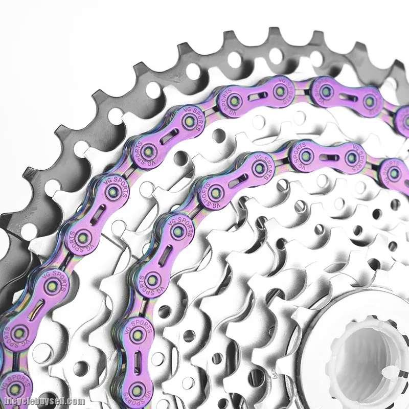 VG Sports 10 speeds 10s  Bicycle chain silver half hollow bike chain mountain road bike full hollow