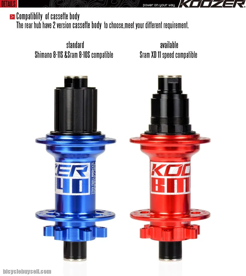 KOOZER BM440 MTB Mountain Bike BOOST Hubs 32h Hole Disc Bearing Hub Front Rear 6 Bolt Front hub 15*1