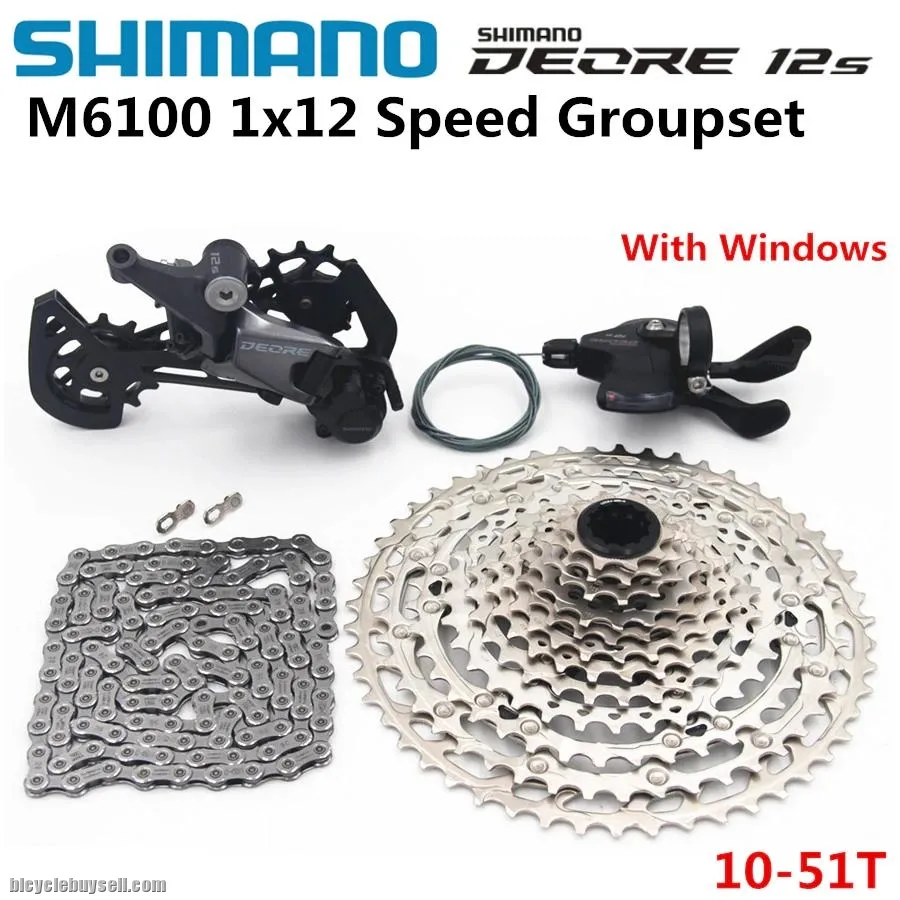 SHIMANO DEORE M6100 Groupset MTB Mountain Bike Groupset 1x12-Speed 32T 170 175mm 10-51T M6120 Rear D