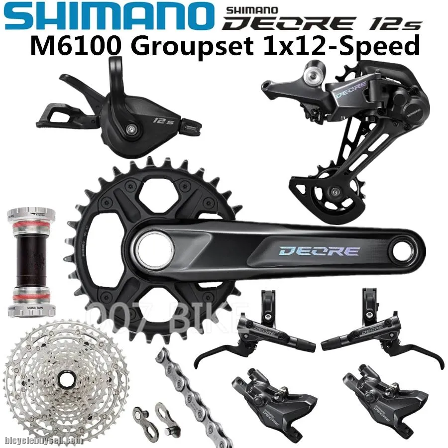 SHIMANO DEORE M6100 Groupset MTB Mountain Bike Groupset 1x12-Speed 32T 170 175mm 10-51T M6120 Rear D