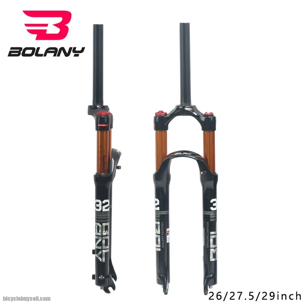 BOLANY Thru axle Straight tube Air Suspension Fork MTB Mountain Bike 26" 27.5" 29" 100mm 1-1/8Thread