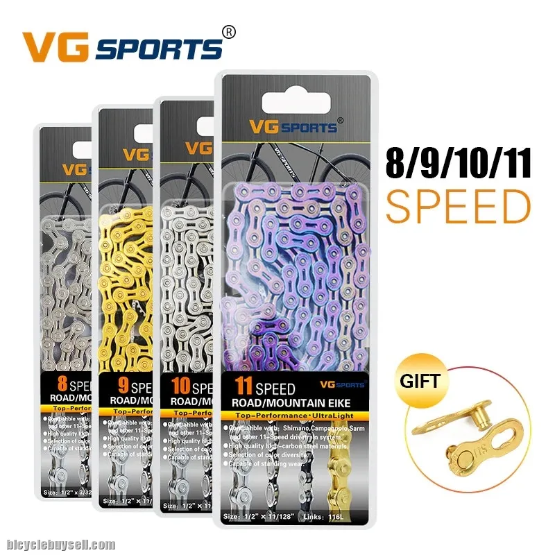 VG Sports 11 Speeds Lightweight Titanium GOLD Rainbow Chain Road Bike Mtb Rb Shimano Sram Cam