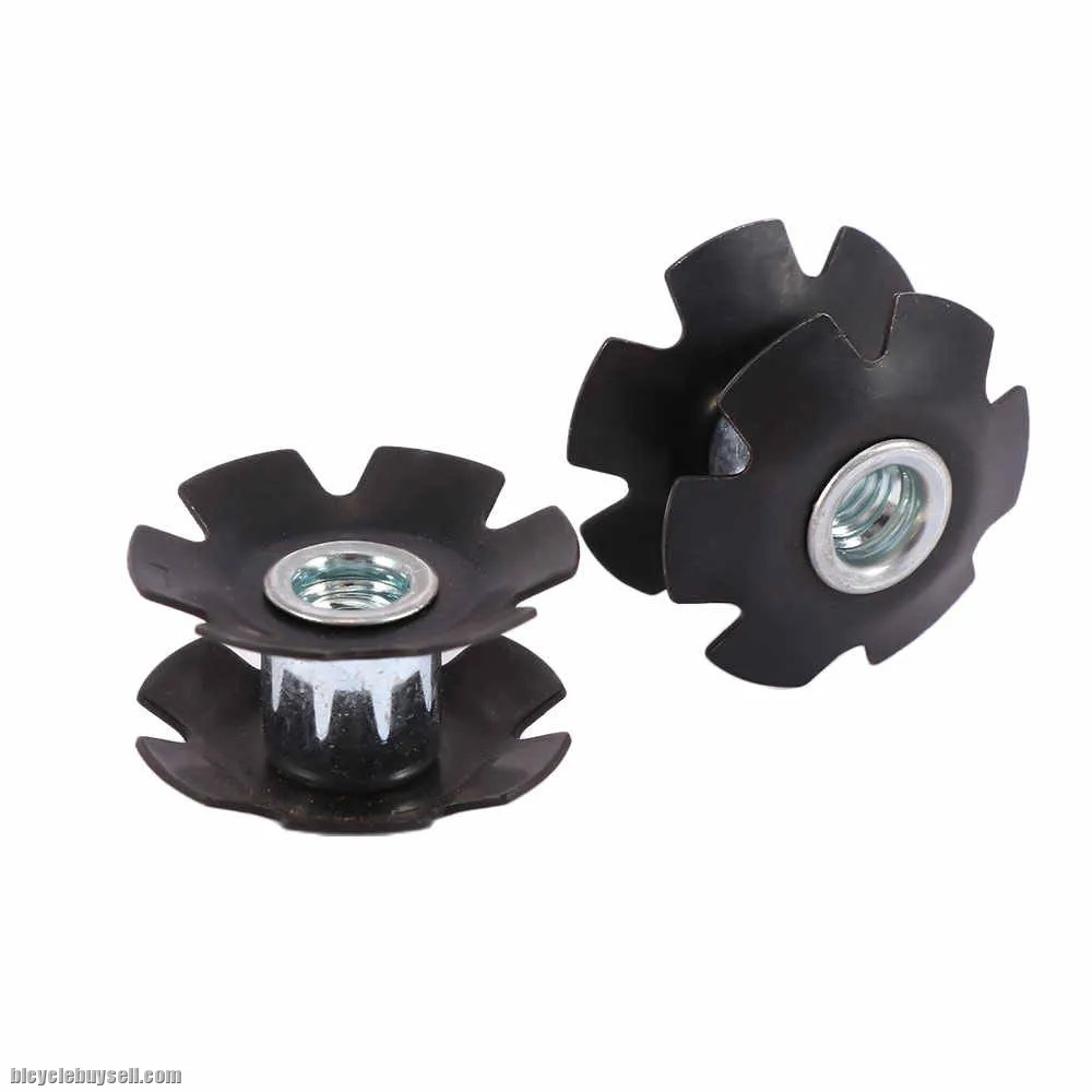 Bolany 2PCS Bicycle Headset MTB Road Bike Cycling Steer Lmported Steel Black Star Nut For 28.6 Fork
