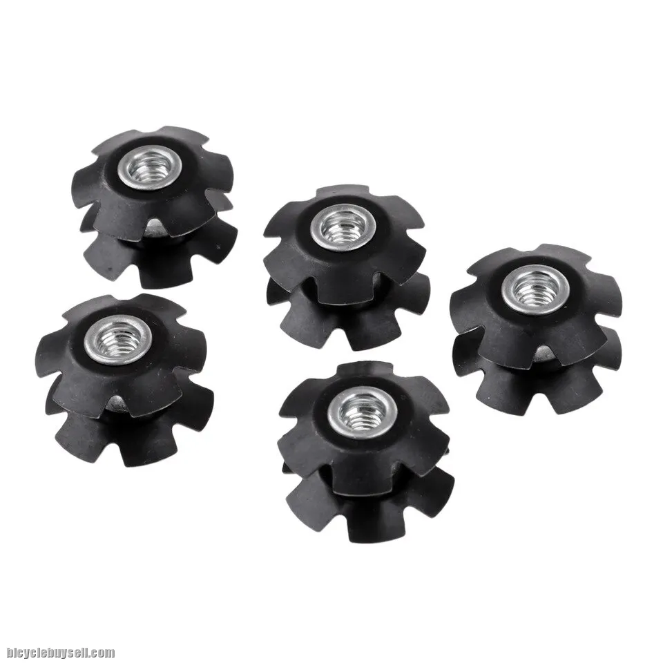 Bolany 2PCS Bicycle Headset MTB Road Bike Cycling Steer Lmported Steel Black Star Nut For 28.6 Fork