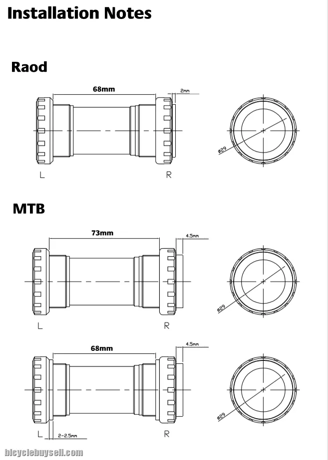 ZRACE DUB Bottom bracket for SRAM MTB / Road Crankset DUB BSA 68/73mm PF30,bb92,  bb30 Original