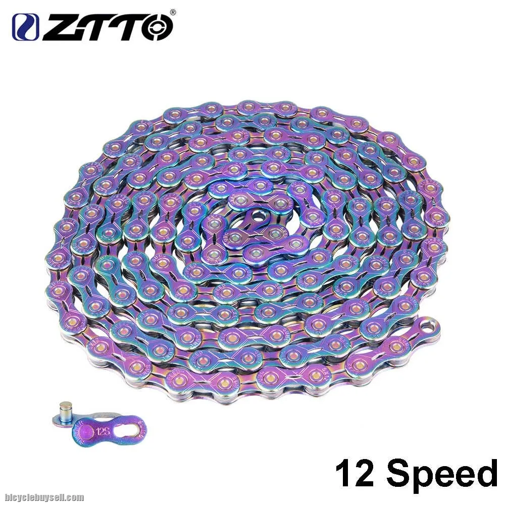 ZTTO 12S SLR Chain 12s Colorful Road Bicycle ultralight Durable missing link Rainbow Chains for mtb