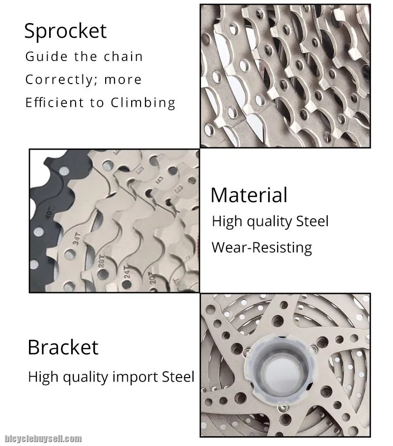 BOLANY MTB Cassette 10 Speed 11-40T Mountain Bike Freewheel Bicycle Sprocket Compatible Wide Ratio