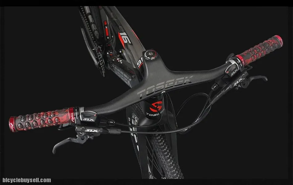 Toseek MTB intergrated carbon fibre handlebar Matte (black)   800mm