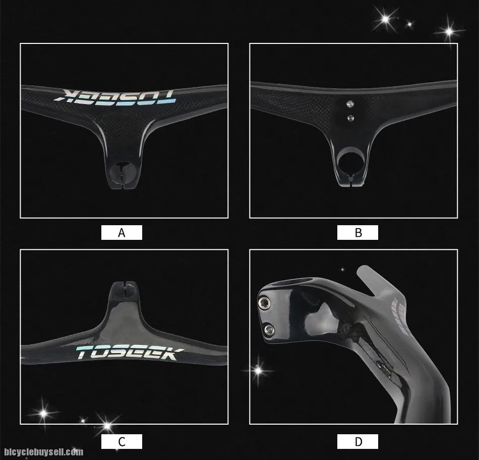 Toseek MTB intergrated carbon fibre handlebar Matte (black)   800mm