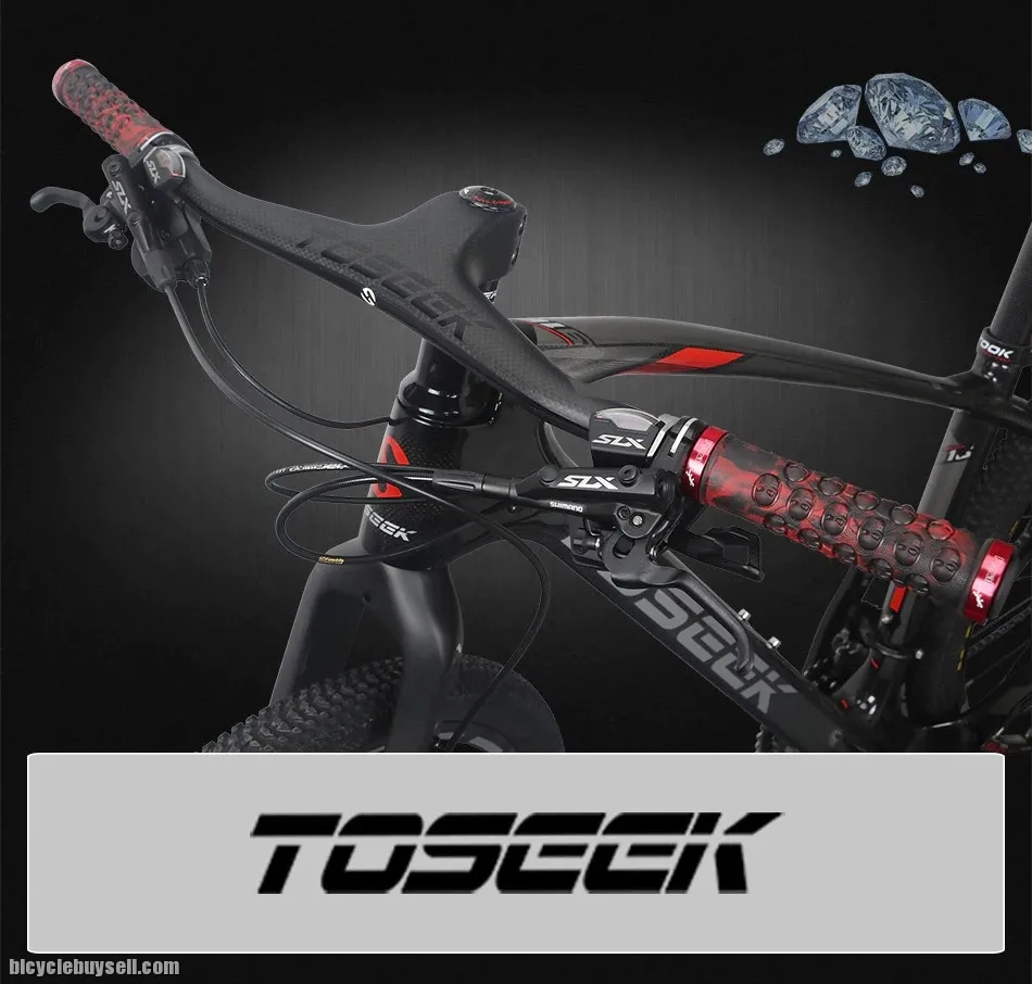 Toseek MTB intergrated carbon fibre handlebar Matte (black)   800mm
