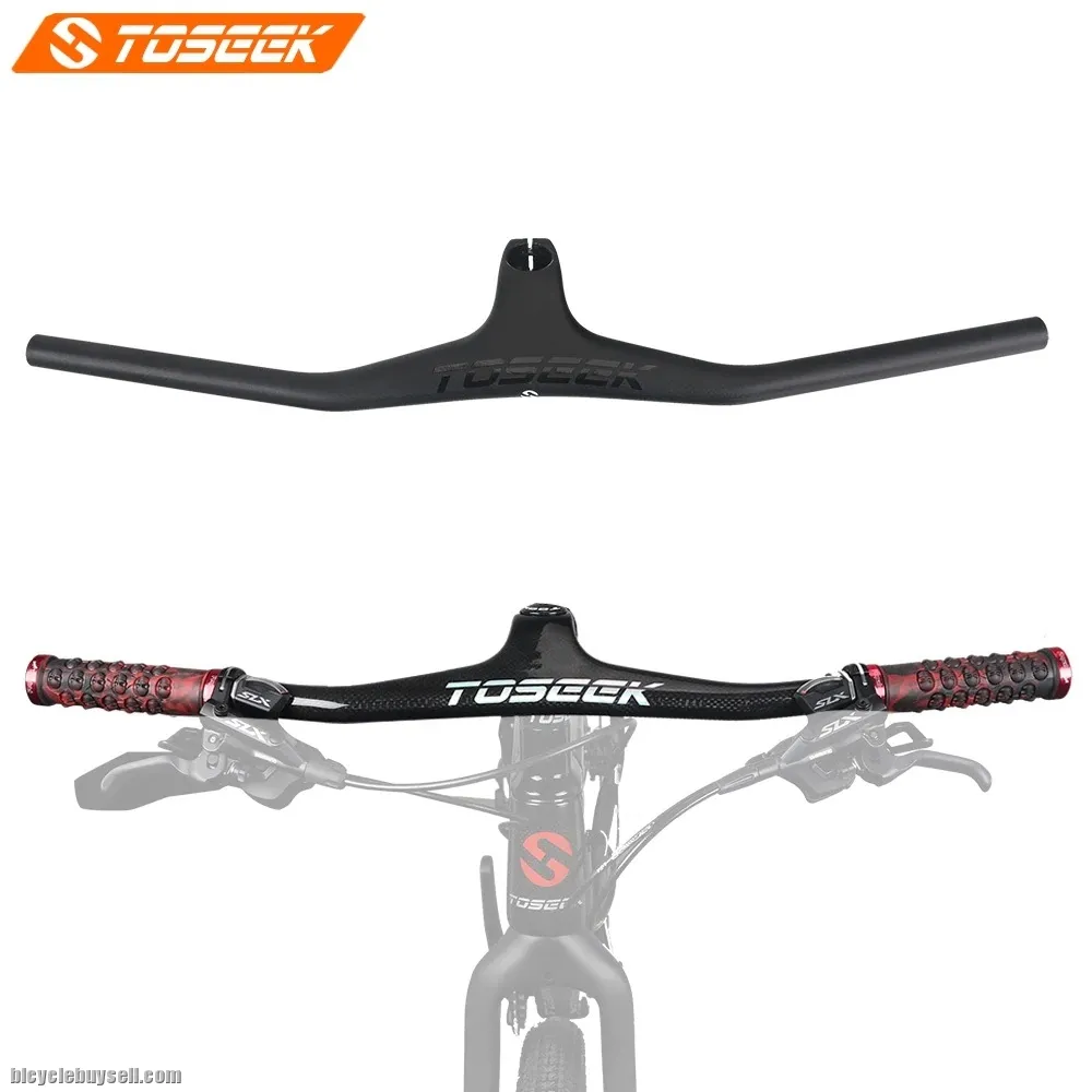 Toseek MTB intergrated carbon fibre handlebar Matte (black)   800mm