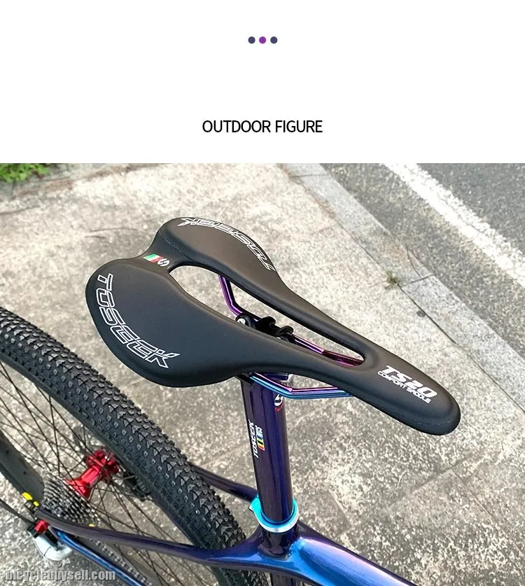 TOSEEK Bicycle Seat MTB Road Bike Saddles Bike Racing Saddle Superfine fiber Breathable Soft