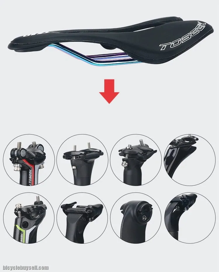 TOSEEK Bicycle Seat MTB Road Bike Saddles Bike Racing Saddle Superfine fiber Breathable Soft