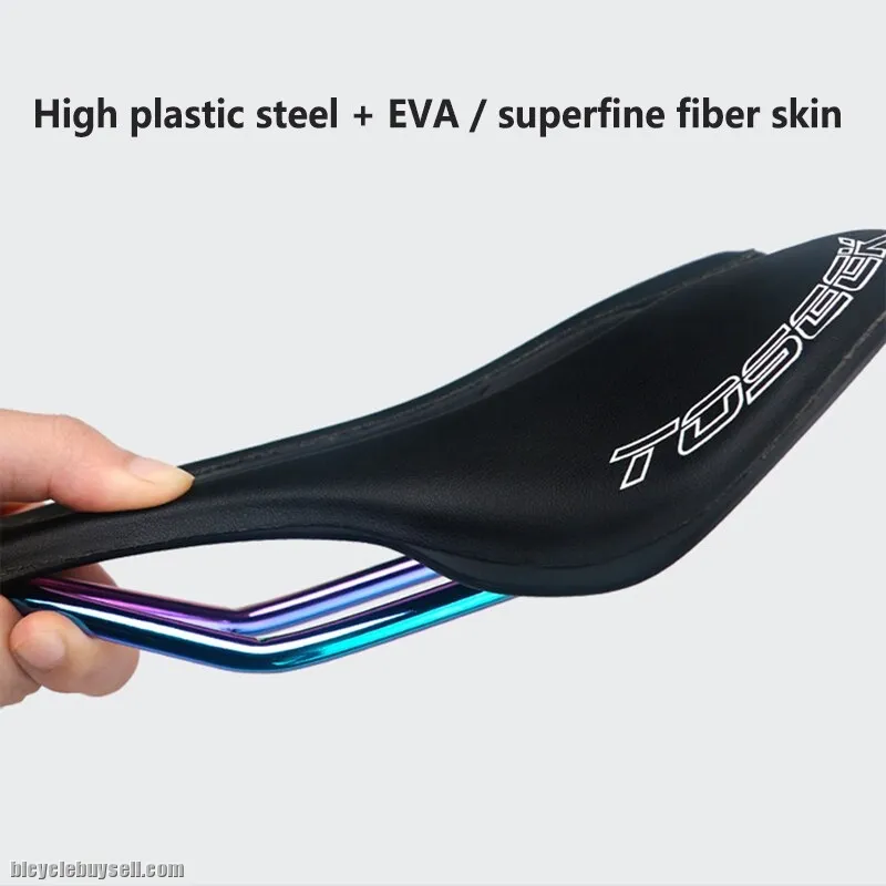 TOSEEK Bicycle Seat MTB Road Bike Saddles Bike Racing Saddle Superfine fiber Breathable Soft
