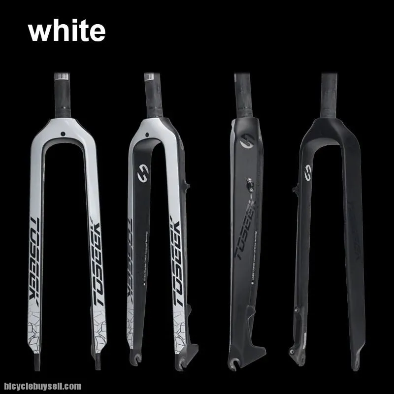 TOSEEK Full 3K Carbon Fiber Mountain Bike Fork 1-1/8" (28.6mm) 26/27.5/ 29inch 520g Red/Black/White