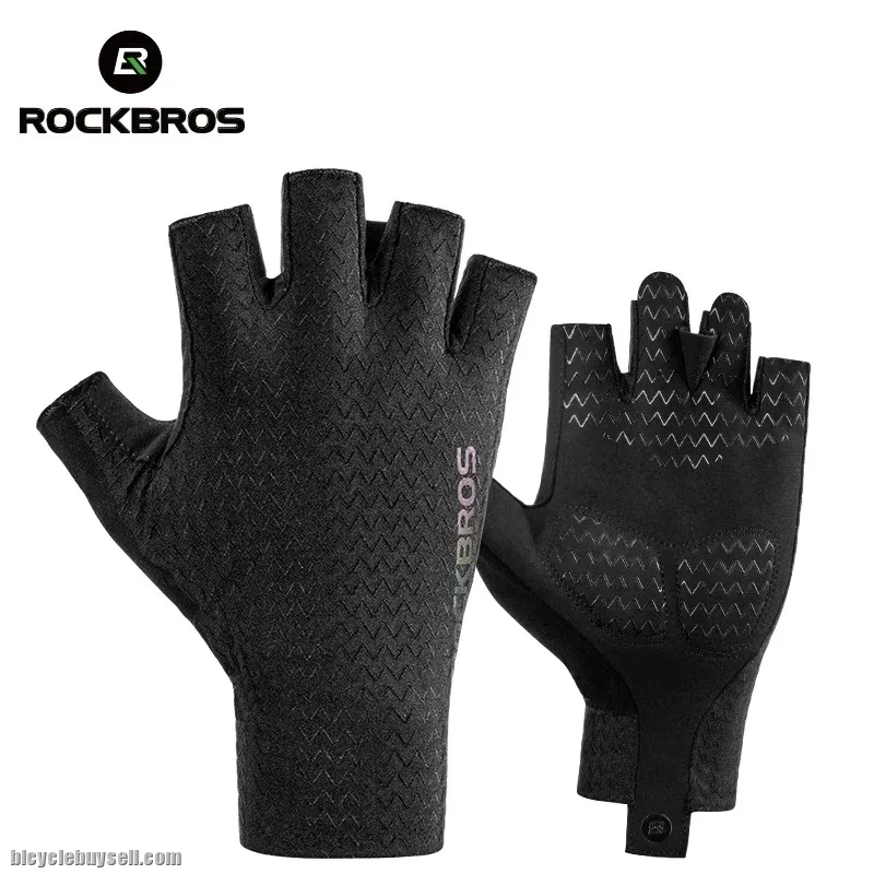 ROCKBROS Cycling Gloves Autumn Spring MTB Bike Gloves SBR Pad Half Finger