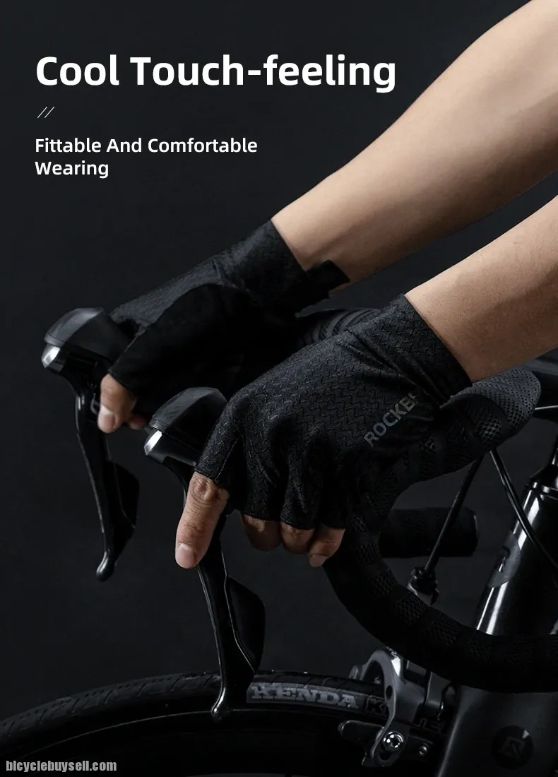 ROCKBROS Cycling Gloves Autumn Spring MTB Bike Gloves SBR Pad Half Finger
