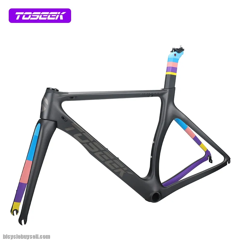 TOSEEK ROAD full CARBON FRAME 1099G  + fork  aero seatpost700C RB scratched 51cm