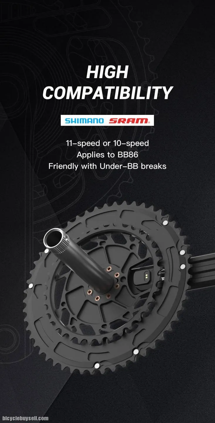 Magene P325CS Crankset with Rechargeable Power Meter Cycling, Dual Side Crank Based Bike