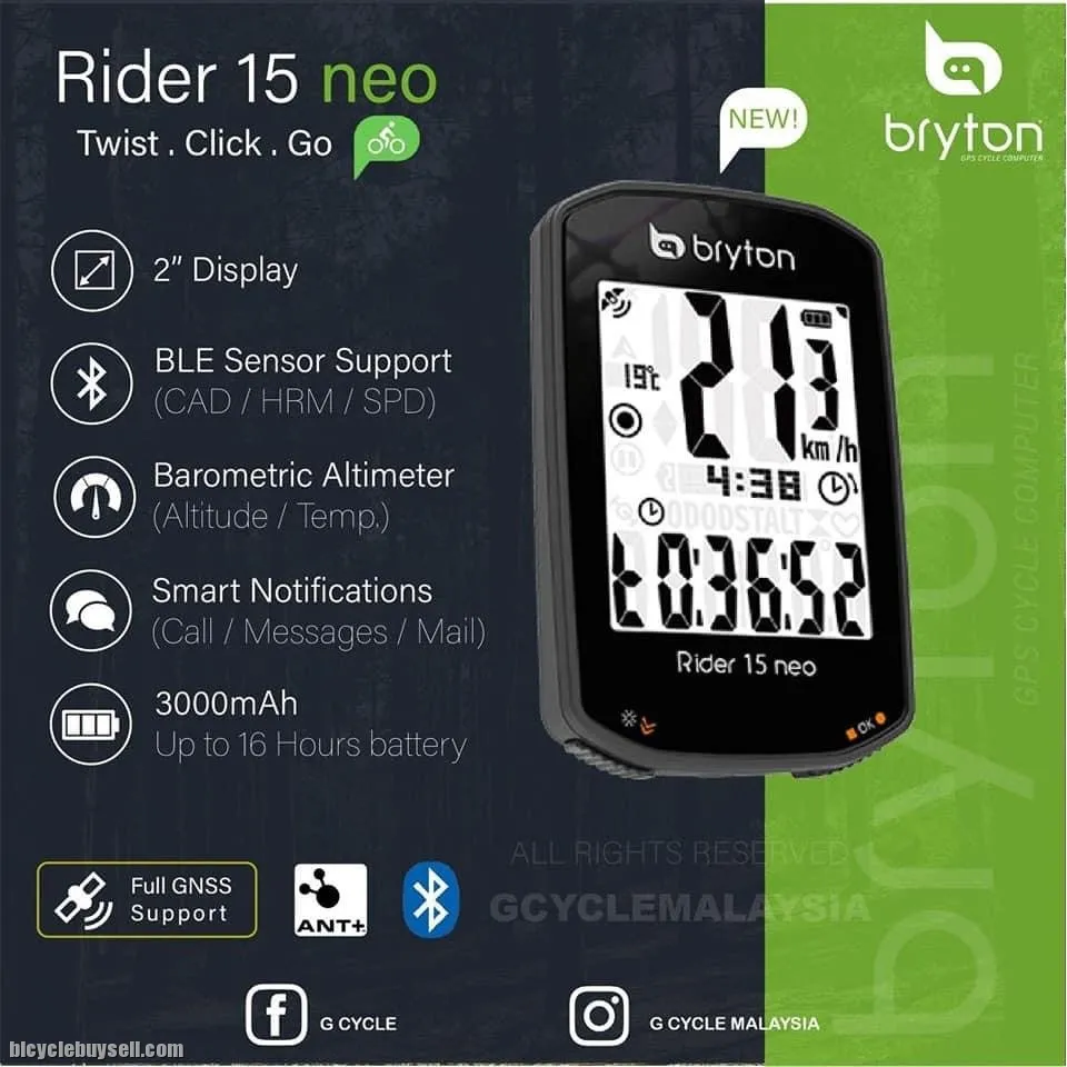 Bryton Cycling Computer Rider 15 Neo