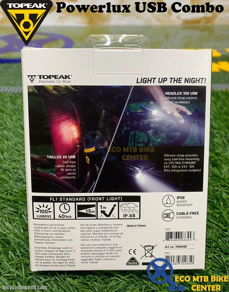 TOPEAK Light Powerlux USB Combo Headlux 100 + Taillux 25