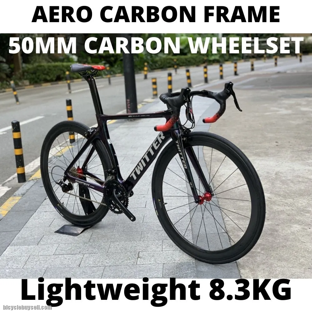 Twitter Sniper 2.0 Full Carbon Road Bike With Carbon Wheelset 50mm Frame T1100