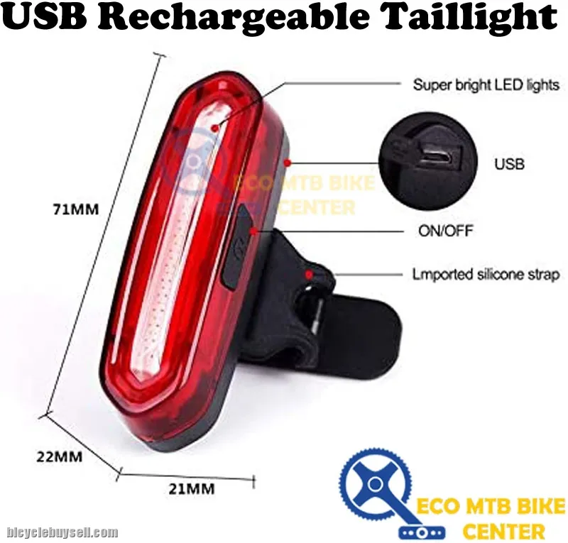 Light USB Rechargeable Taillight (Red) AQY-096